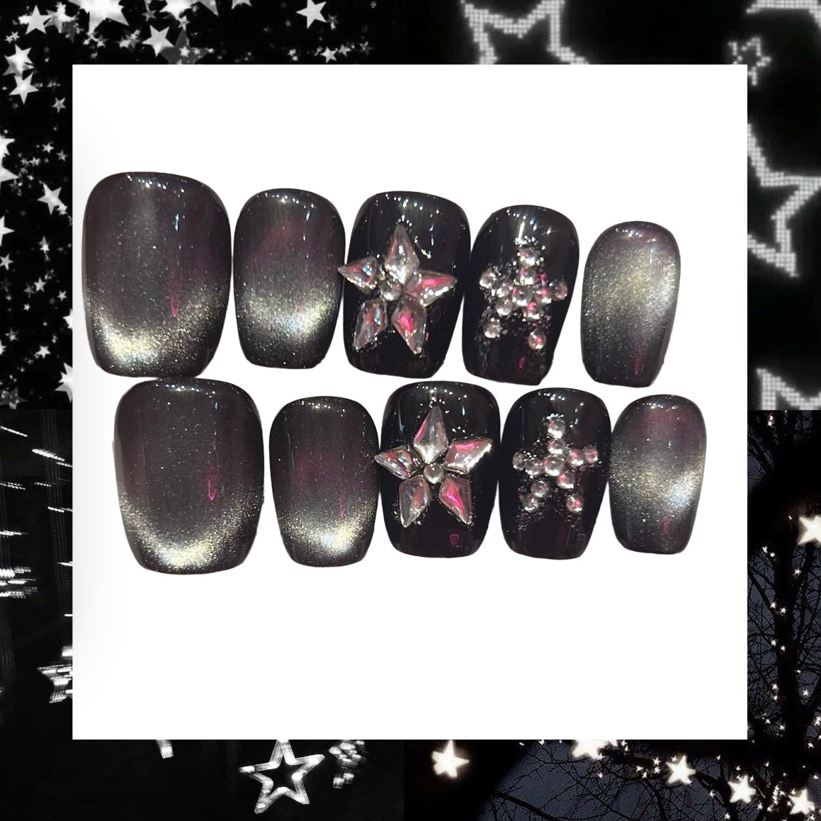Star Acrylic Square Press On Nail - MaYonail Store