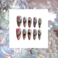 Cosmic Rose Quartz Stiletto Press On Nail - MaYonail Store