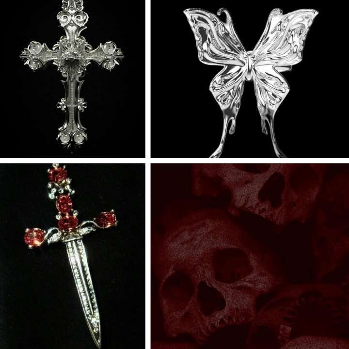 Hell’s Butterfly Acrylic Coffin Press On Nail