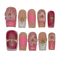 Pink Summer Acrylic Square Press On Nail - MaYonail Store