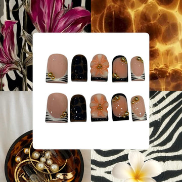 Tiger Lily Acrylic Duck press On Nail L34