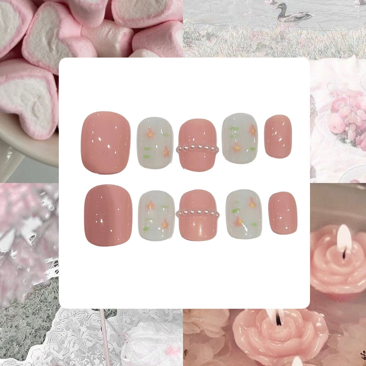Blush Pink Acrylic Square Press On Nail - MaYonail Store