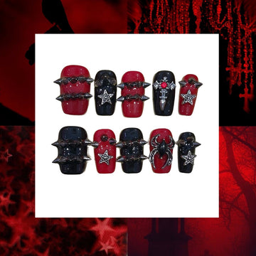 Devil Punk Acrylic Square Press On Nail