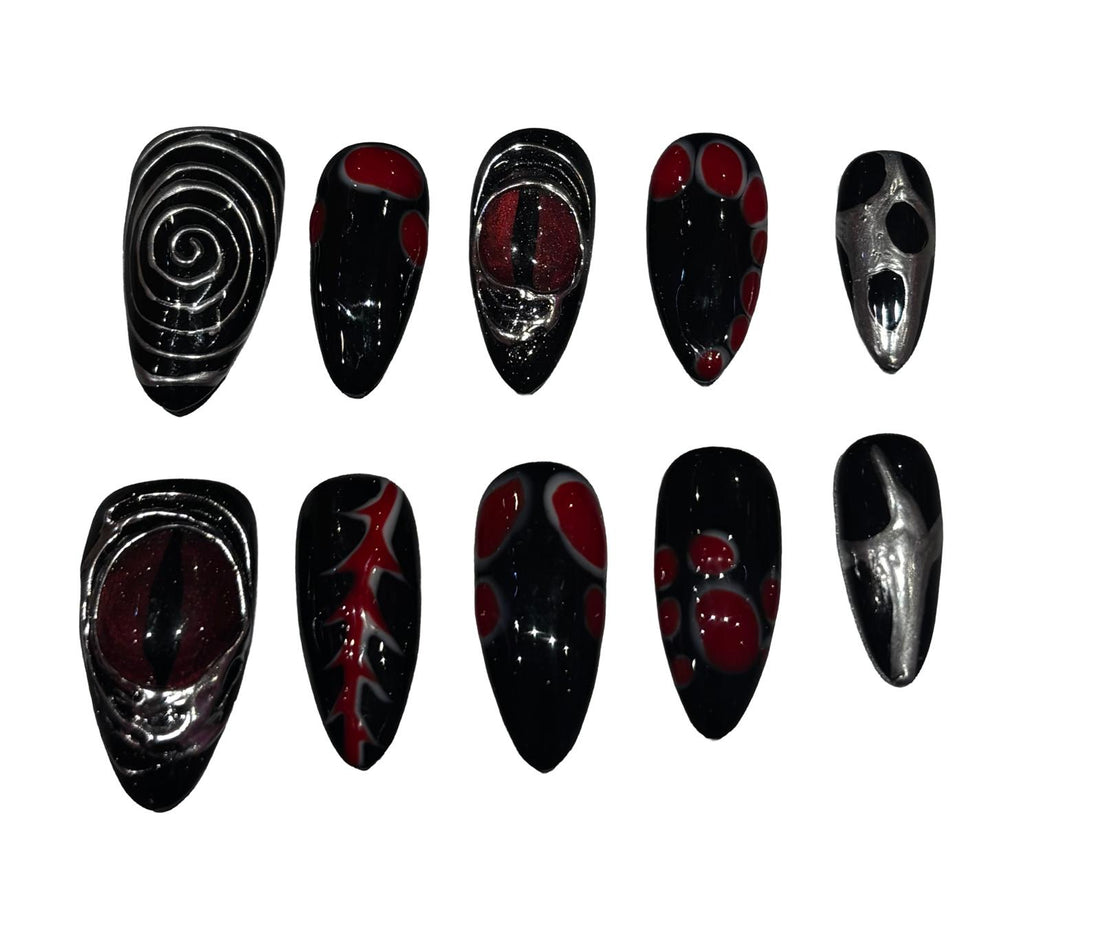 Spooky Eye Acrylic Almond Press On Nail