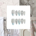 Chequered Coquette Almond Press On Nail - MaYonail Store