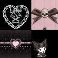 Kuromi Lace Acrylic Coffin Press On Nail - MaYonail Store
