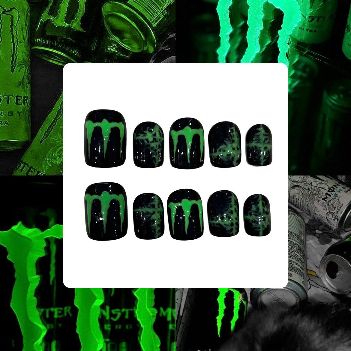 Classic Monster Acrylic Square Press On Nail - MaYonail Store