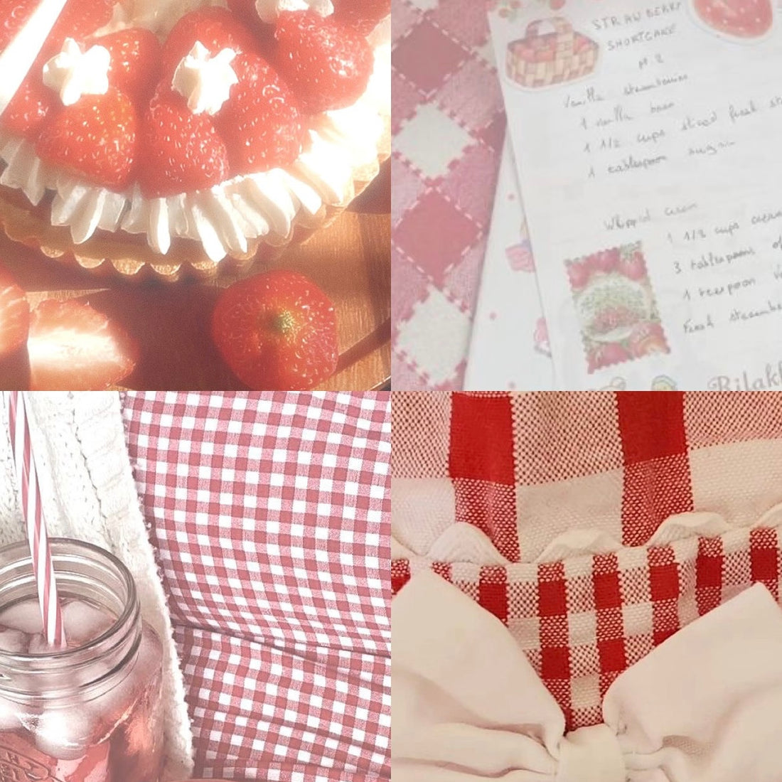 Strawberry Cake Acrylic Almond Press On Nail