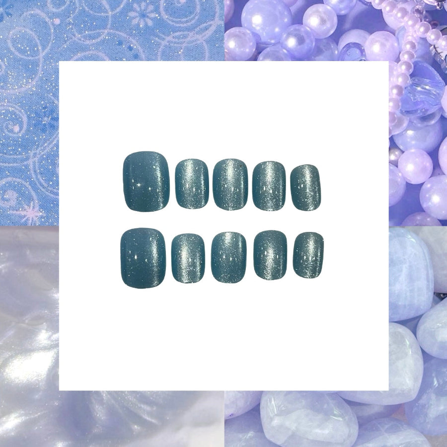 Simple Glitter Acrylic Square Press On Nail - MaYonail Store