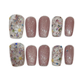 Blushed Daisy Acrylic Square Press On Nail - MaYonail Store