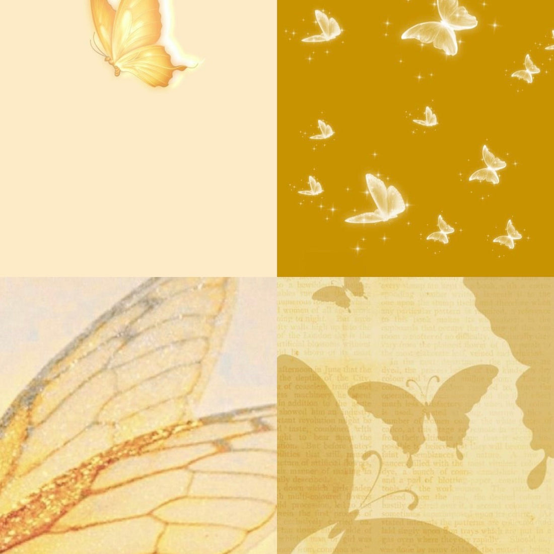 Lemon Butterfly Acrylic Square Press On Nail