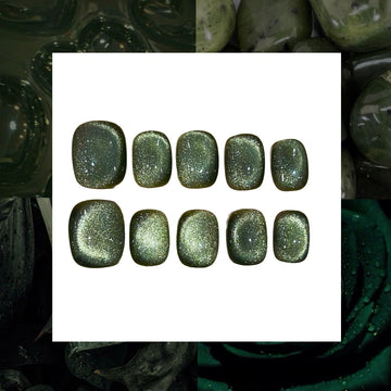 Sage Shimmer Acrylic Square Press On Nail