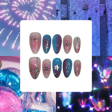 Unicorn Ombré Acrylic Almond Press On Nail