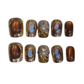 Opal Bronze Acrylic Square Press On Nail - MaYonail Store