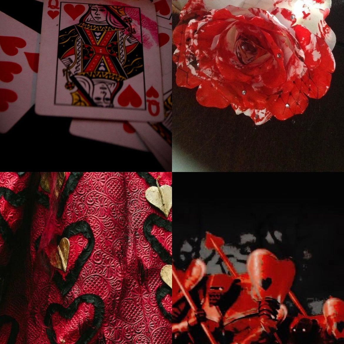 Queen of Hearts Acrylic Almond Press On Nail - MaYonail Store