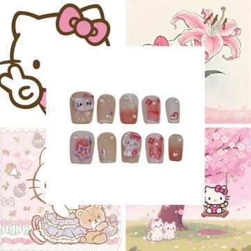 Hello Kitty Acrylic Square Press On Nail