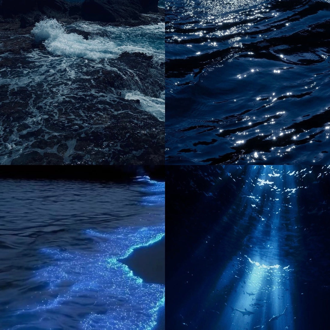 Ocean Night Acrylic Square Press On Nail