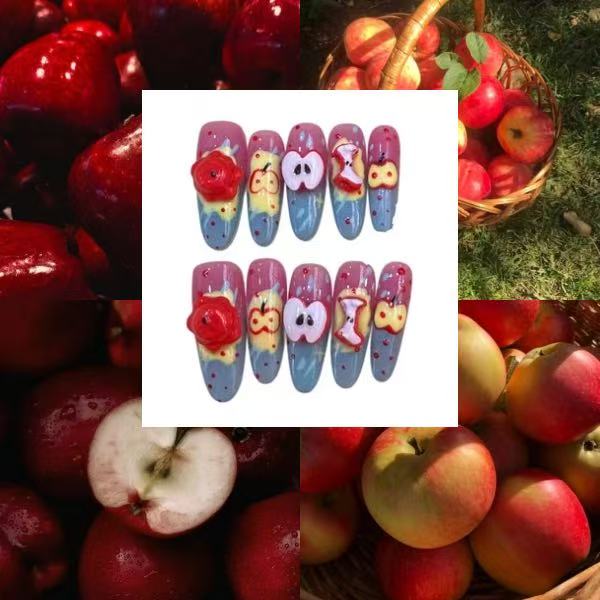 Apple Orchards Acrylic Almond Press On Nail - MaYonail Store