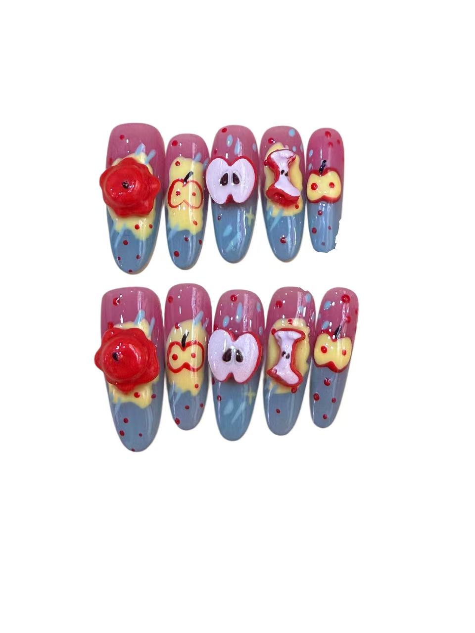 Apple Orchards Acrylic Almond Press On Nail - MaYonail Store