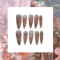 Rose Gold Stiletto Acrylic Press On Nail - MaYonail Store