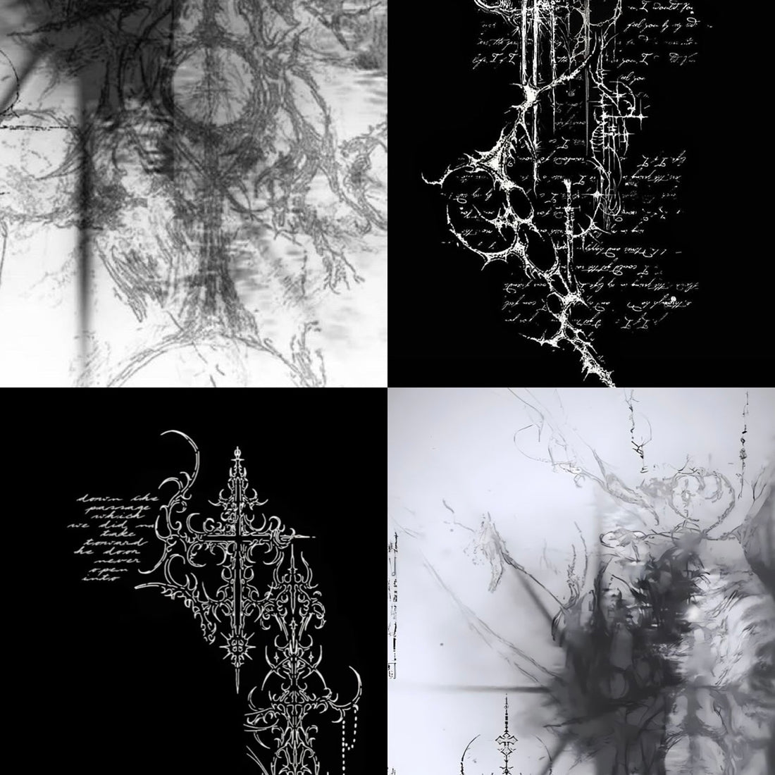 Maximalist Goth Acrylic Almond Press On Nail