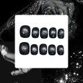 Noir Cateye Acrylic Square Press On Nail - MaYonail Store