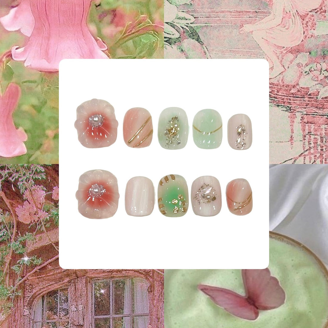 Watermelon Orchid Acrylic Square Press On Nail - MaYonail Store
