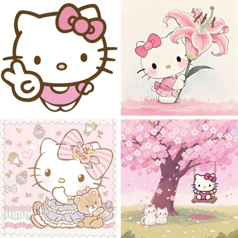 Hello Kitty Acrylic Square Press On Nail