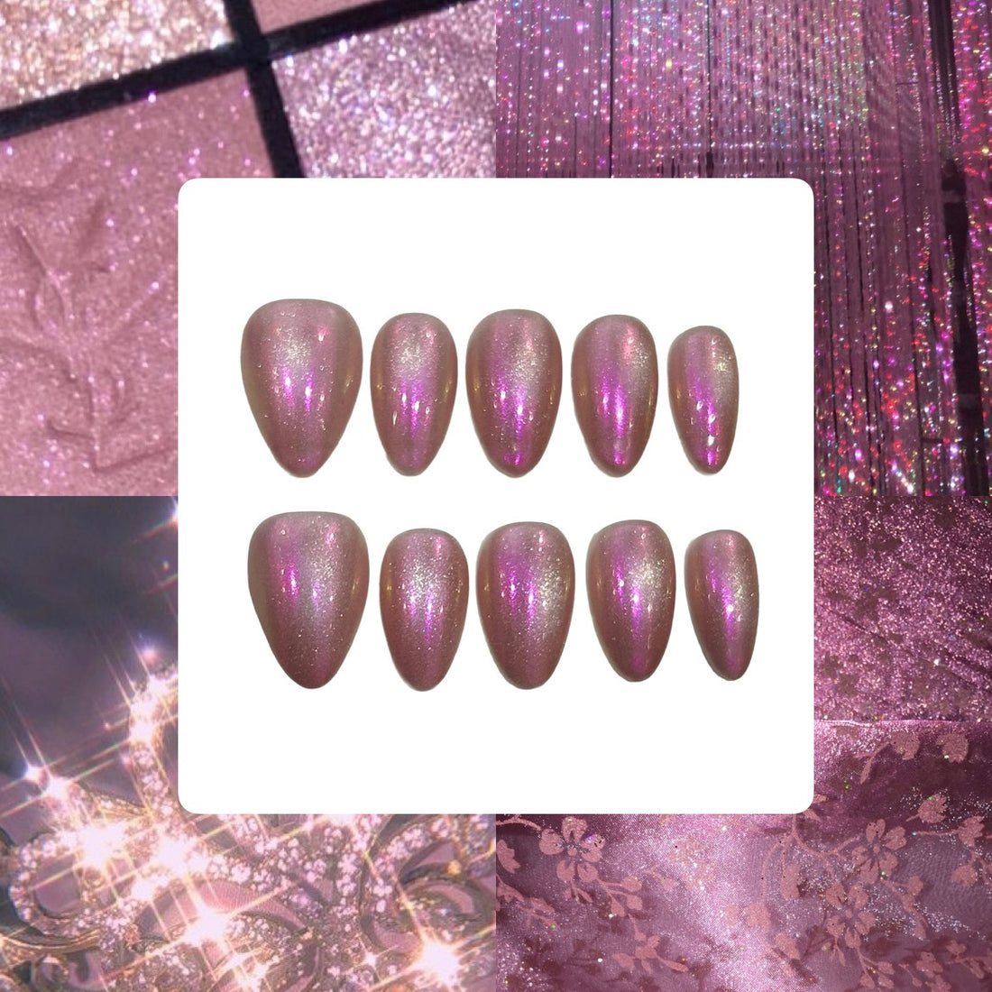 Shades of Pink Acrylic Almond Press On Nail