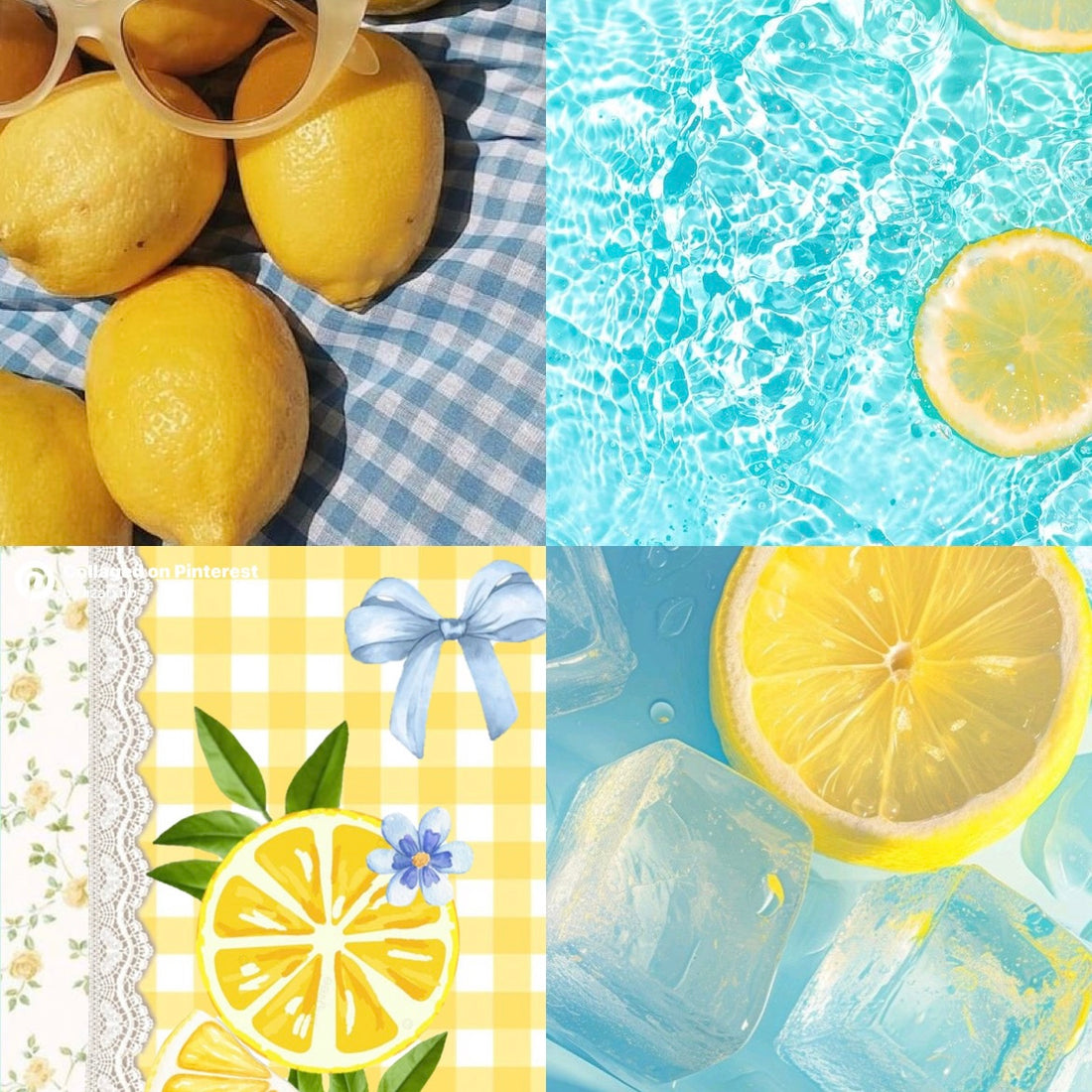 Lemon Beach Acrylic Square Press On Nail L358 - MaYonail Store