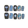 Extra Blue Acrylic Square Press On Nail - MaYonail Store