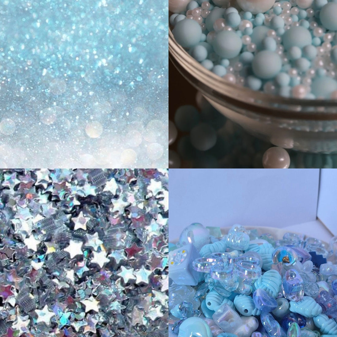 Cyan Sparkle Acrylic Square Press On Nail