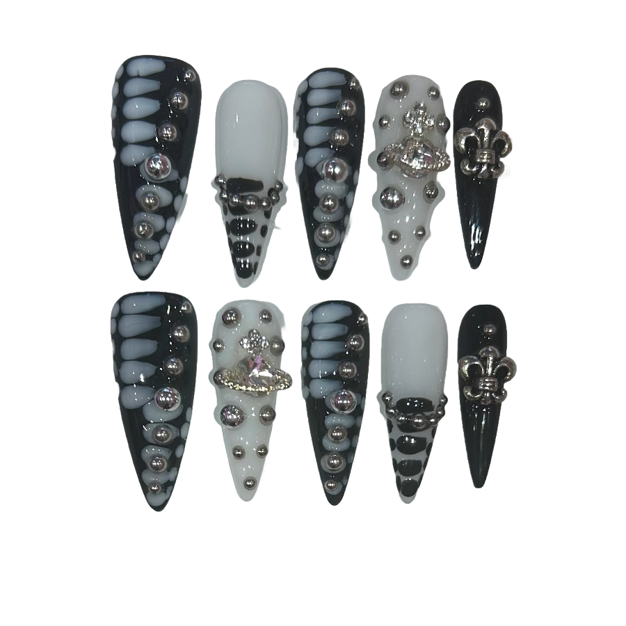 Pearl Shadow Acrylic Stiletto Press On Nail - MaYonail Store