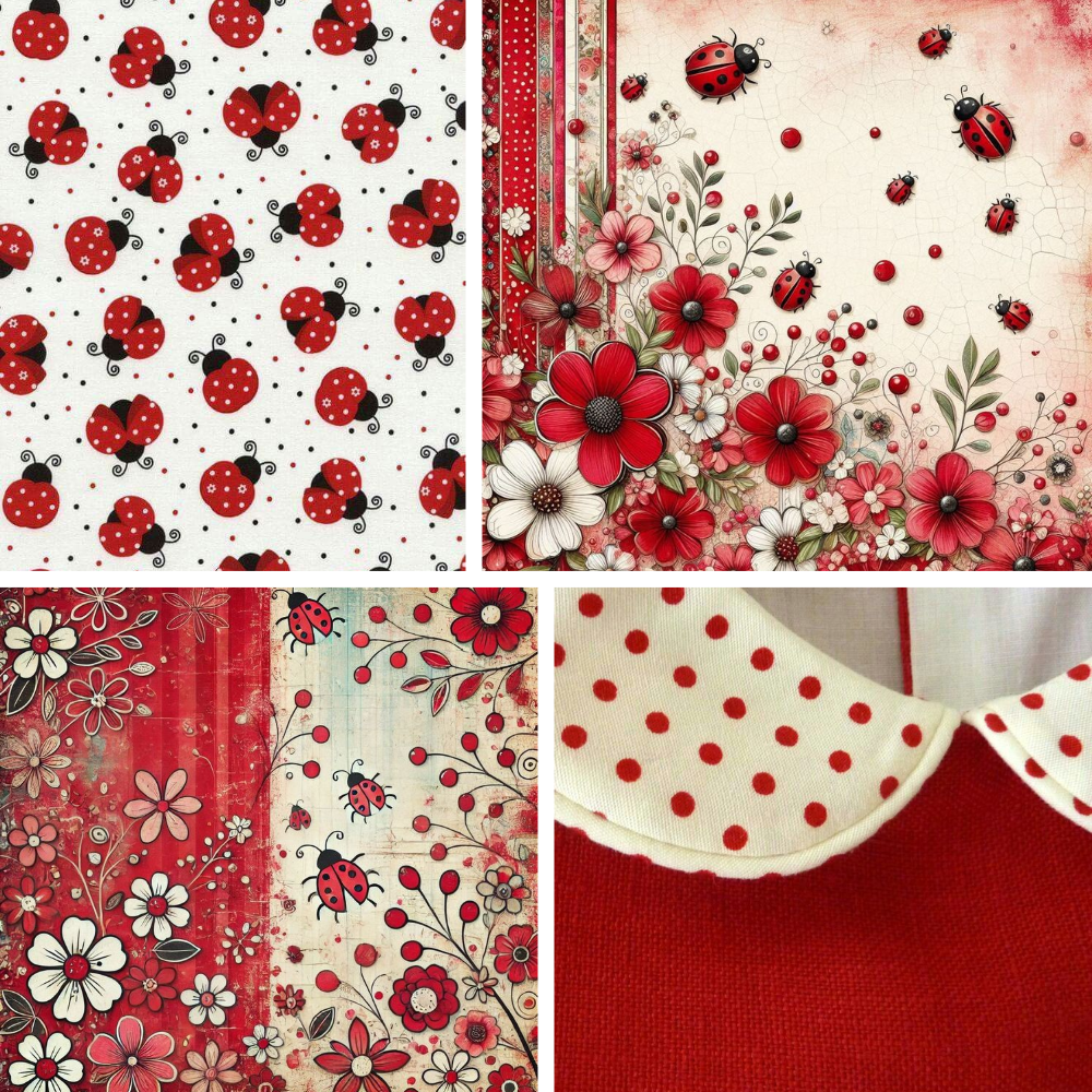 Ladybug Garden Acrylic Duck press On Nail L12
