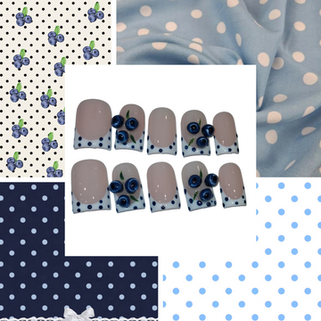 Blueberry Garden Acrylic Duck press On Nail L61.5