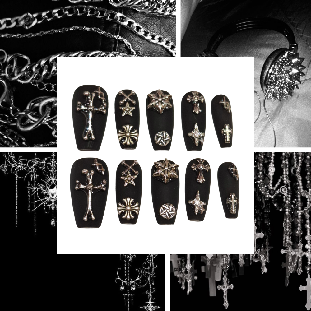 Gothic Love Acrylic Coffin Press On Nail - MaYonail Store