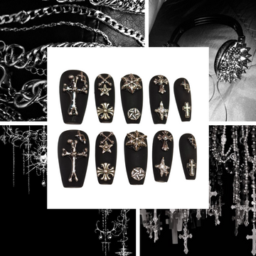 Gothic Love Acrylic Coffin Press On Nail - MaYonail Store
