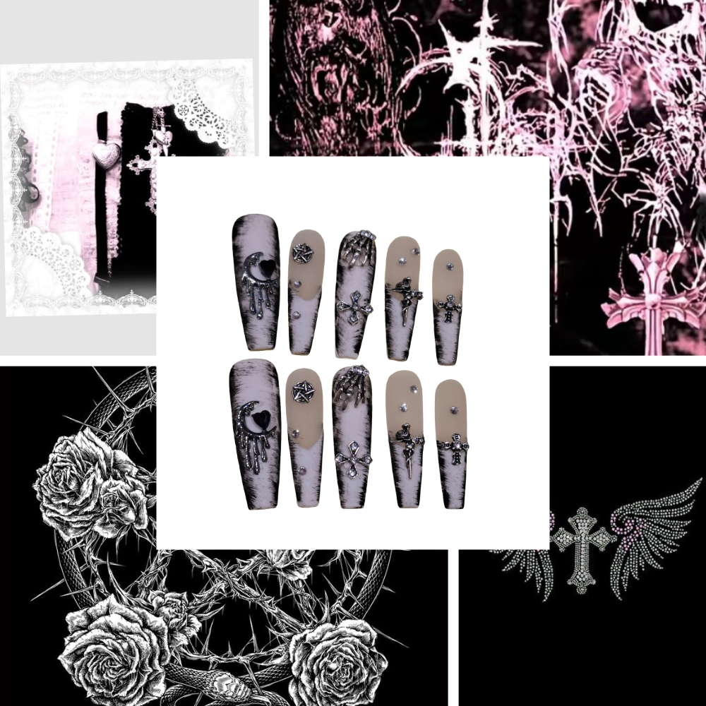 Punk Princess Acrylic Coffin Press On Nail