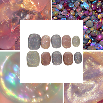 Simple Shimmer Acrylic Oval Press On Nail