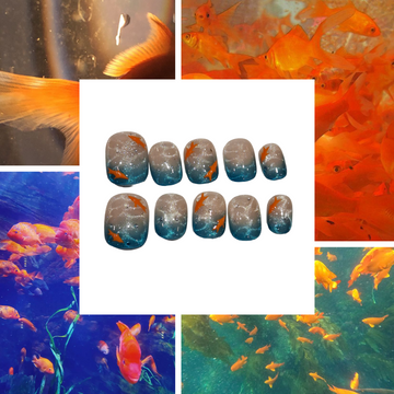 Fishy Fun Acrylic Oval Press On Nail