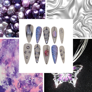 Metallic Monarch Acrylic Stiletto Press On Nail