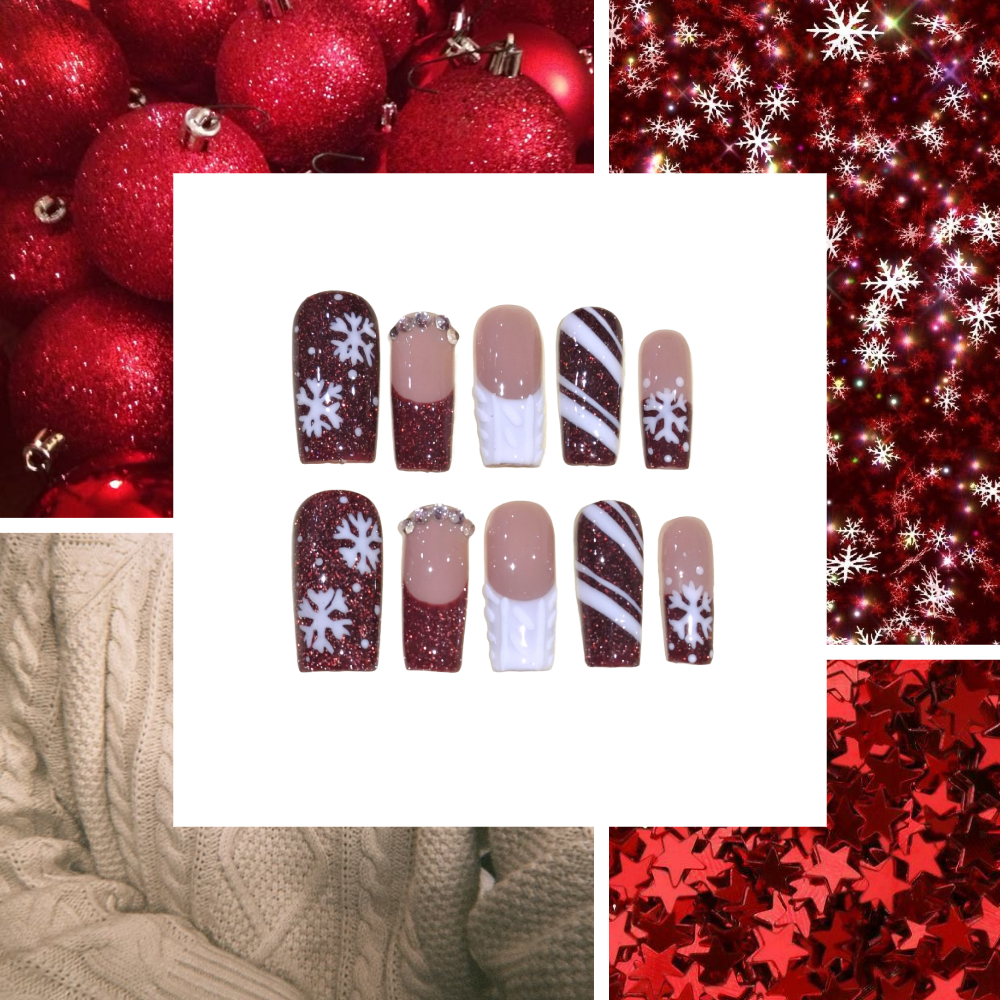 Sweater Weather Acrylic Square Press On Nail