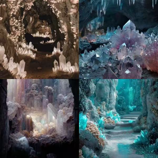 Crystal Cavern Acrylic Stiletto Press On Nail