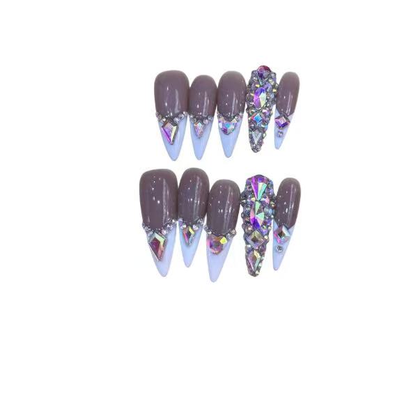 Crystal Cavern Acrylic Stiletto Press On Nail - MaYonail Store