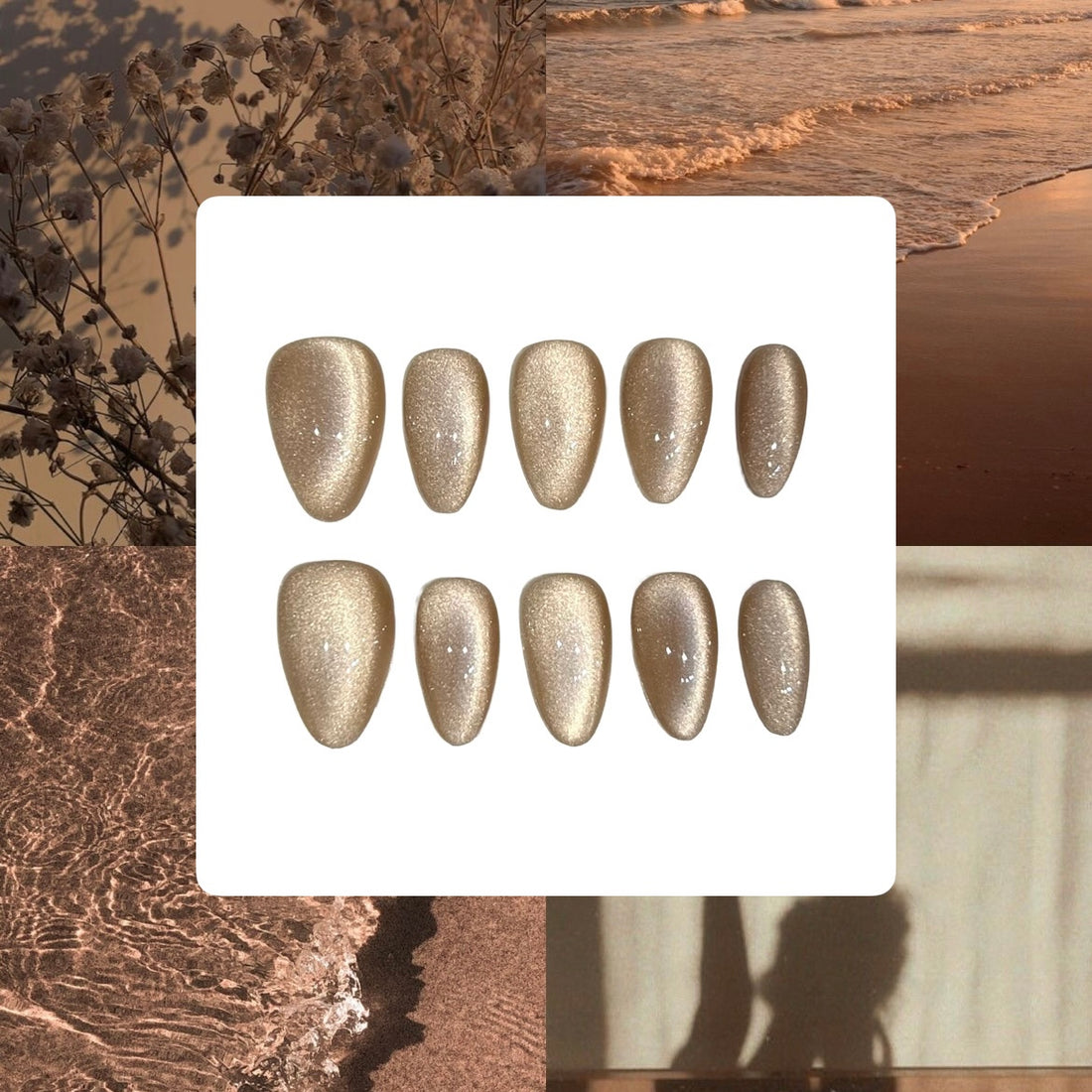 Classy Nude Acrylic Almond Press On Nail - MaYonail Store