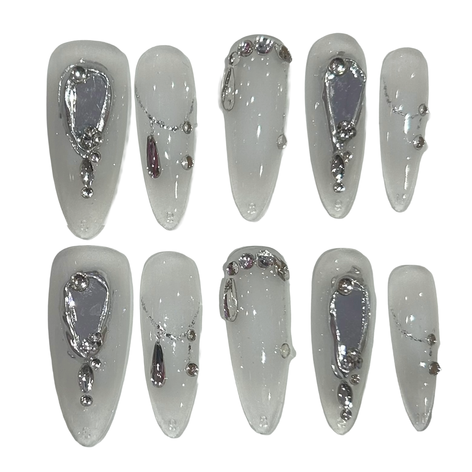 Crystal Acrylic Stiletto Press On Nail - MaYonail Store