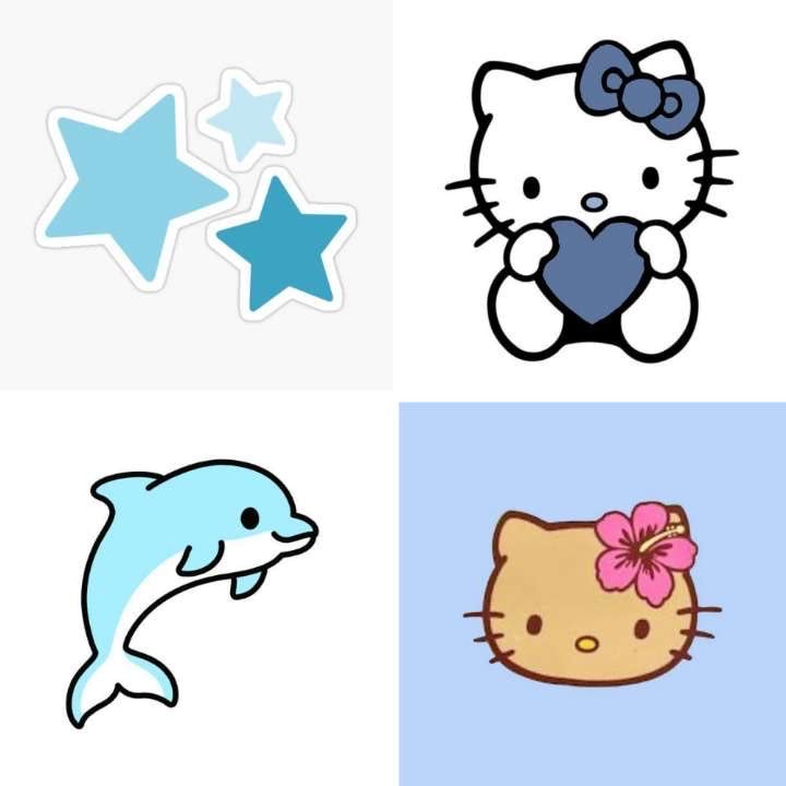 Seaside Hello Kitty Acrylic Square Press On Nail