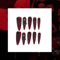 Crimson Death Stiletto Acrylic Press On Nail - MaYonail Store