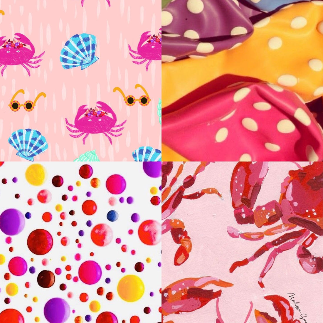 Party Crab Acrylic Almond Press On Nail L360 - MaYonail Store
