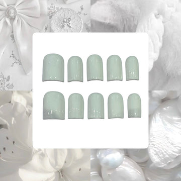 Simple White Acrylic Square press On Nail L55